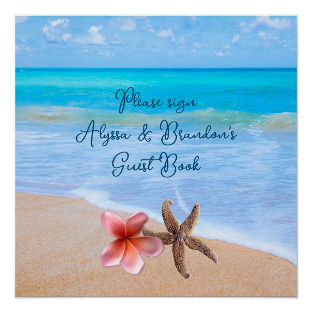 Ocean Scene Sign Wedding Gästebuch (Vorderseite)