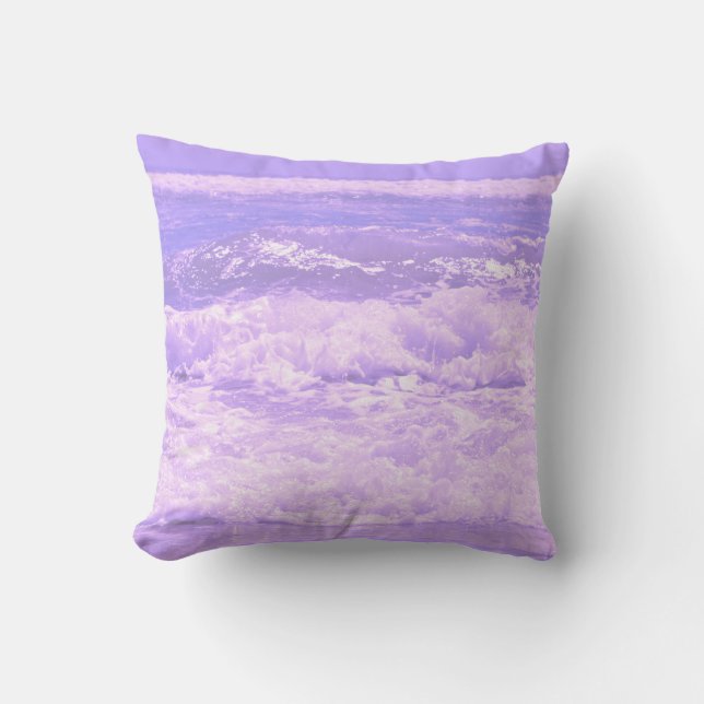 Ocean Sea Beach Lila Waves Wasser Kissen (Vorderseite)