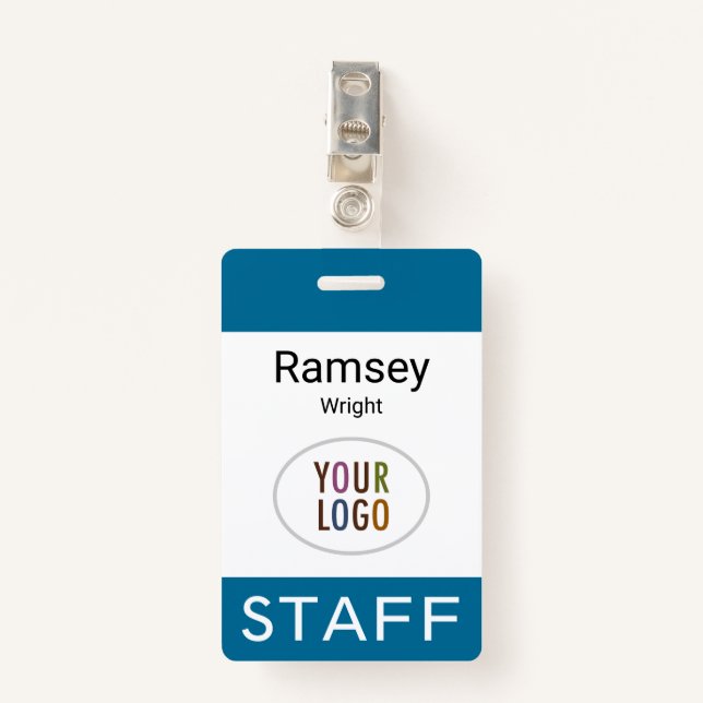 Ocean Sea Blue Nom du personnel Badge Clip Reel La (Devant avec clip)
