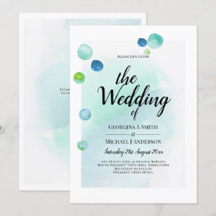 Ocean Sea Glass Ombre Türkis Blue Wedding Einladung