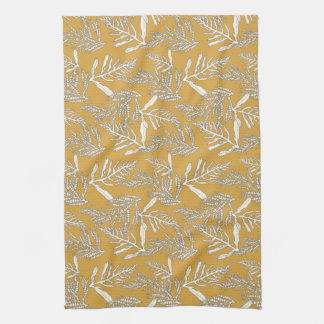 Ocean Sea Kelp am Strand in Gold Geschirrtuch
