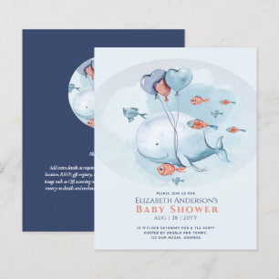 Ocean Sea Life BABY SHOWER Blauer Wal