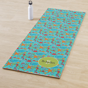 Ocean Sea Life Niedlich Fish Muster Personalisiert Yogamatte