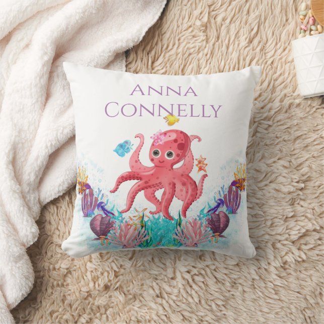 Ocean Sea Niedlicher Baby Octopus Geschenk Kissen (Decke)