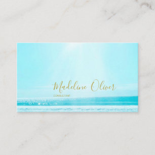 Ocean Sea Travel Blue Gold Modernes Beruflich Visitenkarte