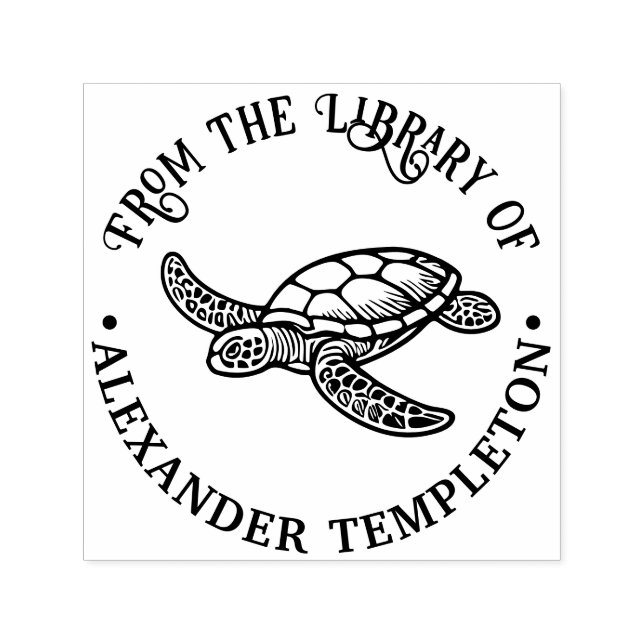 Ocean Sea Turtle #7 Library Name Permastempel (Design)
