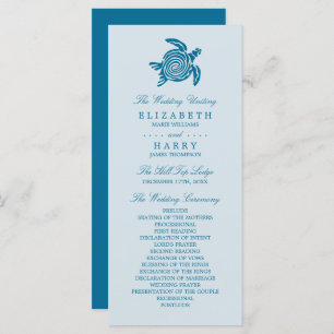 Ocean Sea Turtle, Sea Blue Beach Hochzeitsprogramm Programm