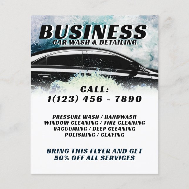 Ocean sea water splash car  flyer (Vorne)