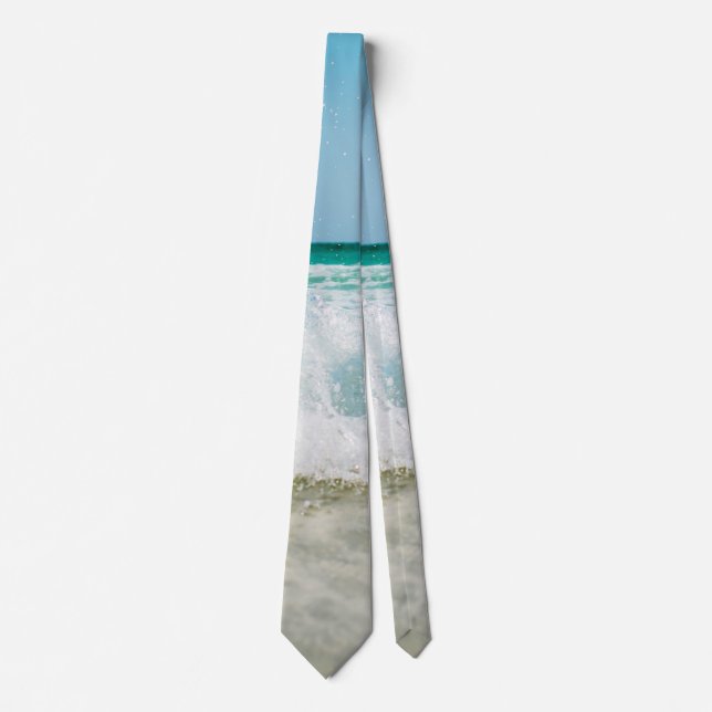 Ocean Sea Waves Crashing on Beach Trendy & Stylish Krawatte (Vorderseite)