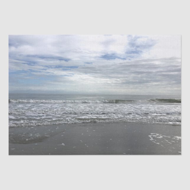 Ocean Sea Waves Water Beach Nature Landschaft Foto Seidenpapier (Vorderseite)