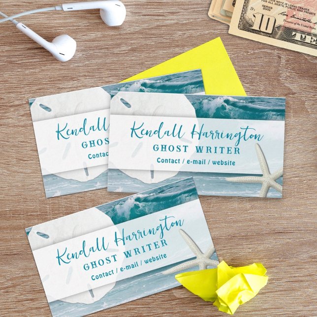 Ocean Seashells Custom Business Cards Visitenkarte (Von Creator hochgeladen)