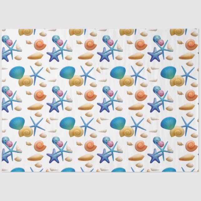 Ocean Seashells Dekoupage LG Elements Seidenpapier (Vorderseite)