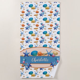 Ocean Seashells Personalisiert Strandtuch