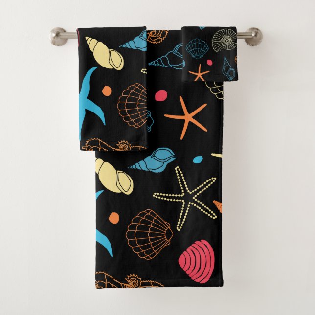 Ocean Seashells Seepferde & Starfish Badhandtuch Set (Insitu)