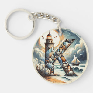 Ocean Seashore Phare Voilier Monogram K
