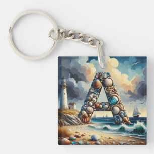Ocean Seashore Phare Voilier Monogramme A