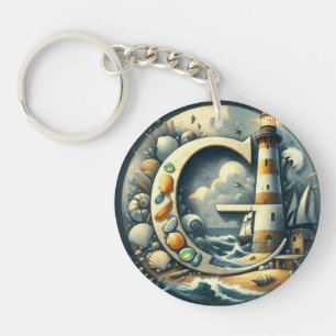 Ocean Seashore Phare Voilier Monogramme G