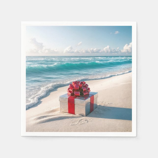 Ocean Seashore Weihnachtsgeschenk Serviette (Vorderseite)