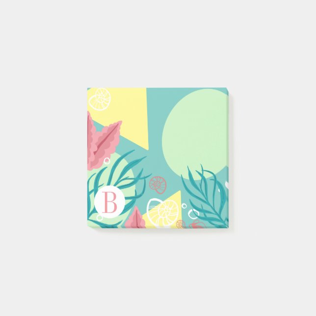 Ocean Seaweed Modern Geometric Post-it Klebezettel (Vorderseite)