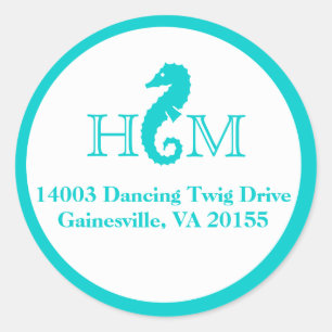 Ocean Seepferd Small Runder Aufkleber