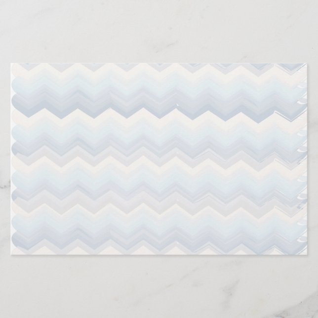 Ocean Shades Wasserfarbe Zickzack Briefpapier (Vorderseite)