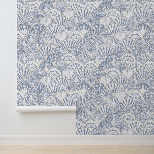 Ocean Shelfs Meerjunggold Tapete (Anwendung)