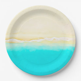 Ocean Shore Aquamarin Wasser hübsche Papier-Teller Pappteller