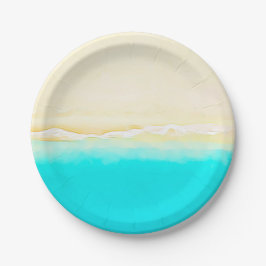 Ocean Shore Aquamarin Wasser hübsche Papier-Teller Pappteller