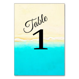 Ocean Shore Aquamarin Water Wedding Tischnummer Ca
