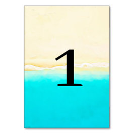 Ocean Shore Aquamarin Water Wedding Tischnummer Ca
