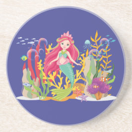 Ocean Siren: Langes rotes Haar Getränkeuntersetzer