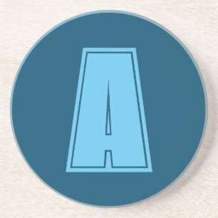 Ocean & Sky Blue Initial Monogram Calligraphy Chic Getränkeuntersetzer