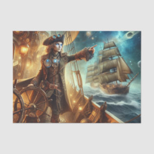 Ocean Space Pirate Steampunk Vintag Viktorianisch Seidenpapier