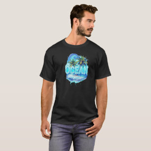 OCEAN Splash Palm - T-Shirt Goutte d'Eau Tropicale