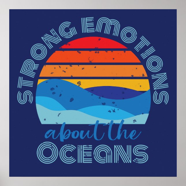 Ocean Sprichwort Retro Sunset Poster (Vorne)