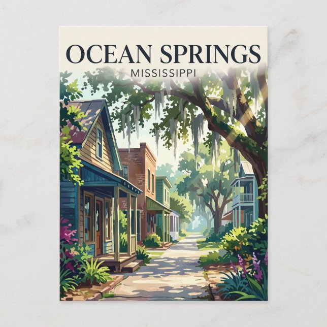Ocean Springs USA Postkarte (Vorderseite)
