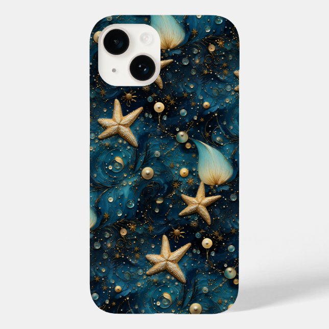 Ocean Starfish Muster iPhone 14 Fall Case-Mate iPhone 14 Hülle (Rückseite)