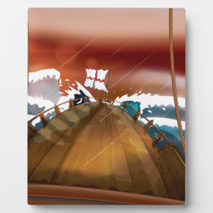 Ocean Storm Sail Ship Fotoplatte