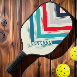 Ocean Striped Nostalgie Vintage Zickzack Fantasie Pickleball Schläger