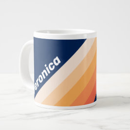 Ocean Sun Fall Stripes with Name Jumbo-Tasse