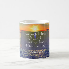 Ocean Sunrise mit Psalms Bible Verse Kaffeetasse