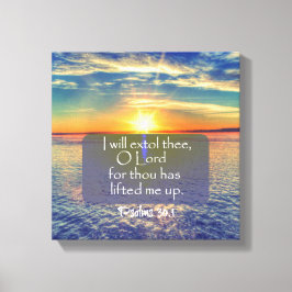 Ocean Sunrise mit Psalms Bible Verse Leinwanddruck