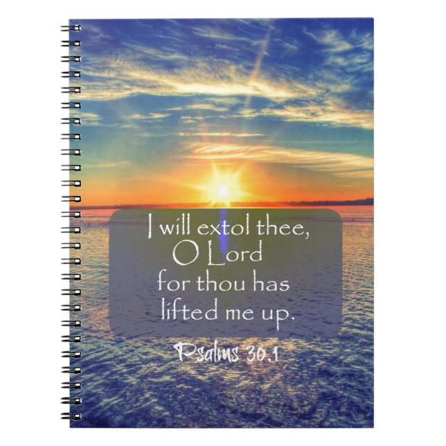 Ocean Sunrise mit Psalms Bible Verse Notizblock (Vorderseite)