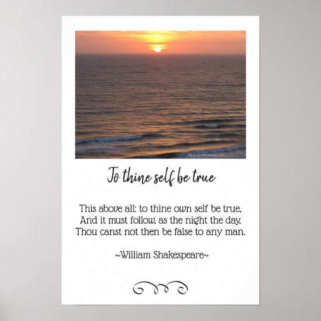 Ocean Sunrise Seascape und Shakespeare Foto Poster (Vorne)