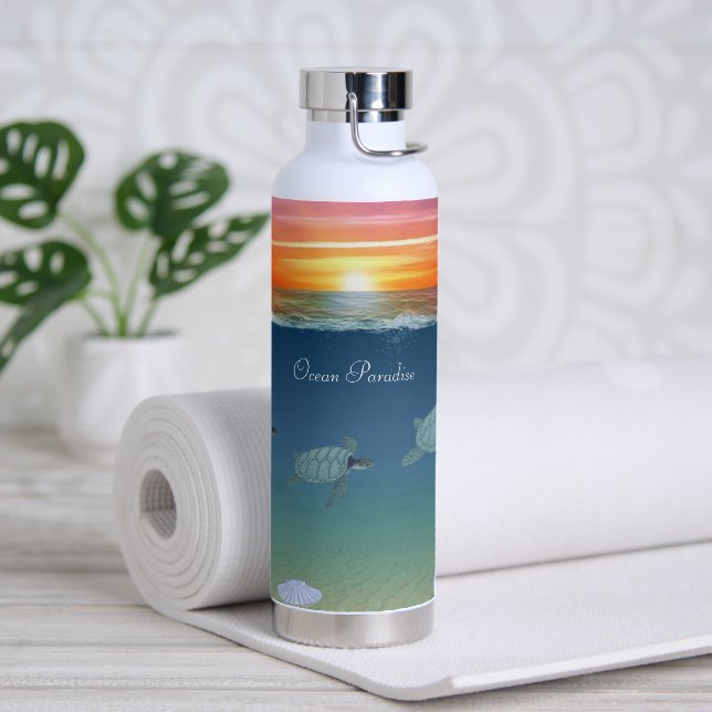 Ocean Sunrise & Turtles Wasserflasche Trinkflasche (Yoga)