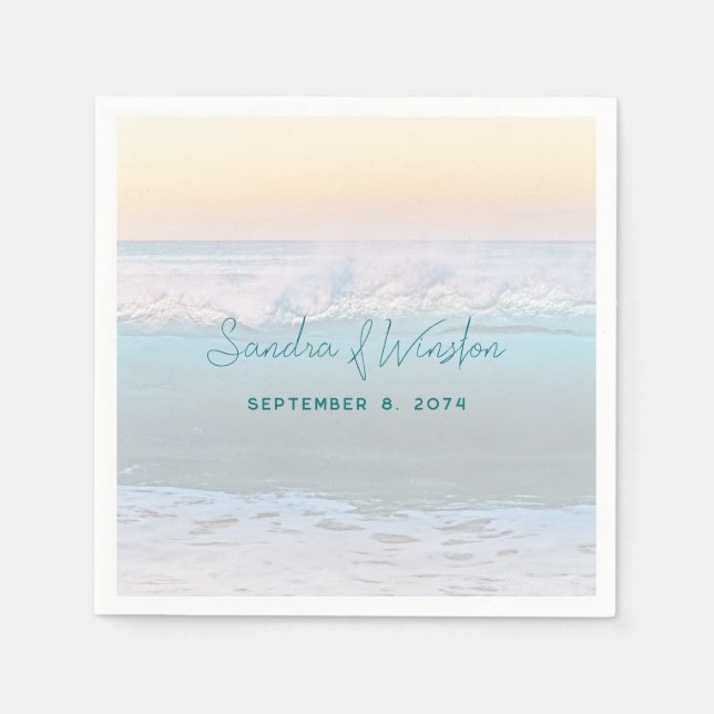 Ocean Sunrise Wedeption Paper Napkins Serviette (Vorderseite)