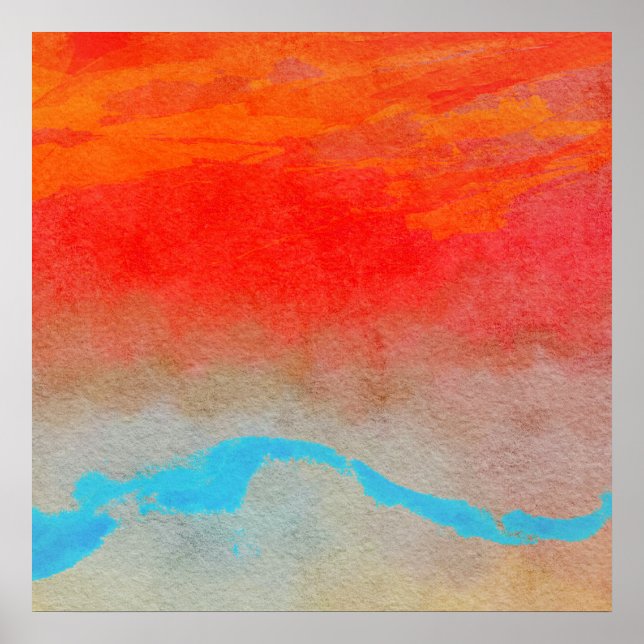 Ocean Sunset Abstrakt Poster (Vorne)