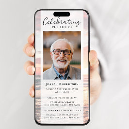 Ocean Sunset Foto Beerdigung Digital Evite Einladung