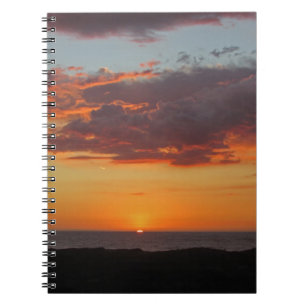 Ocean Sunset Foto Bright Orange Abend Sky Notizblock