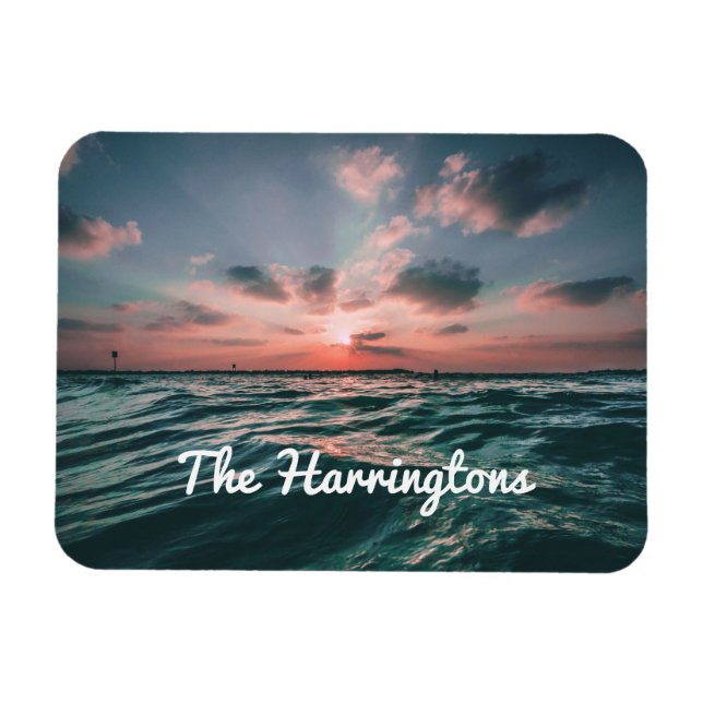 Ocean Sunset individuelle Name Magnet (Horizontal)
